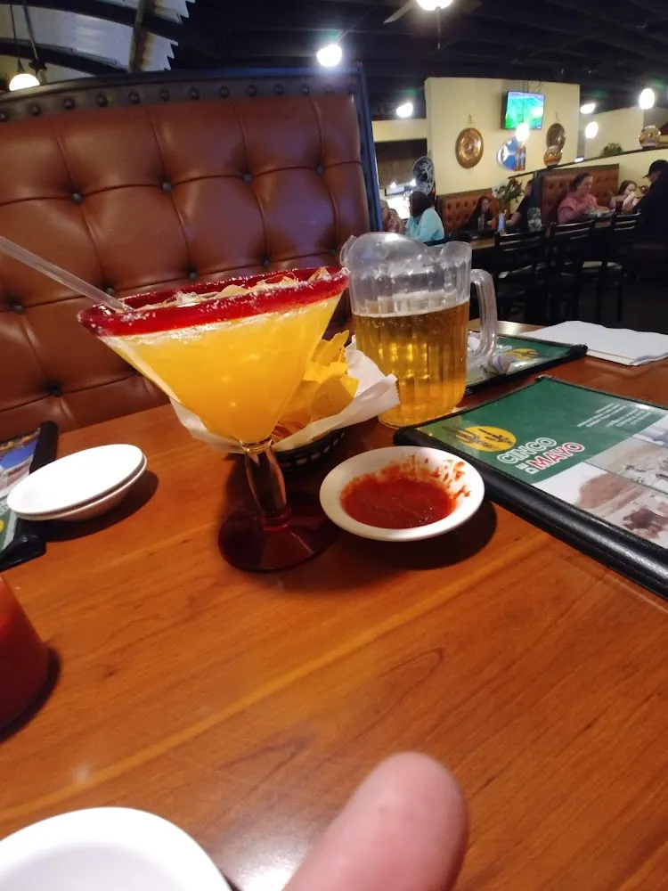 Peach Margarita and Chips and Salsa
